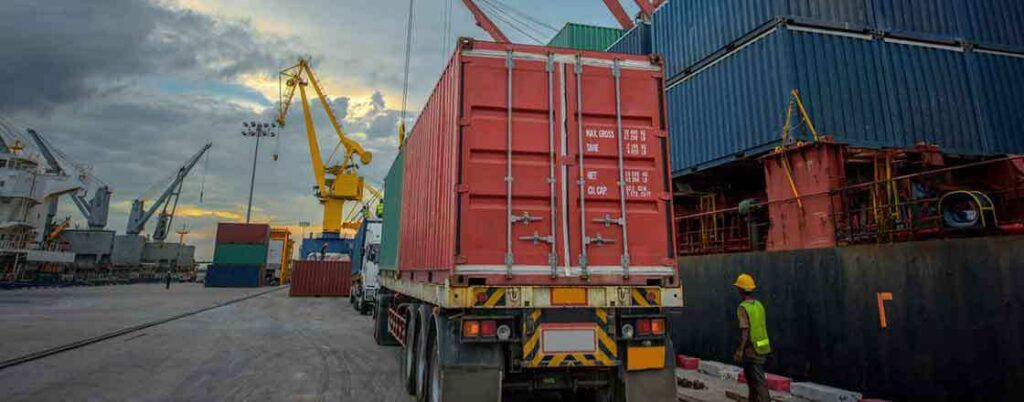 Container loading at a port