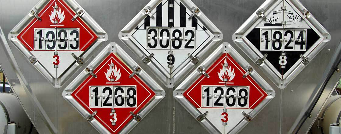 Different hazmat class labels